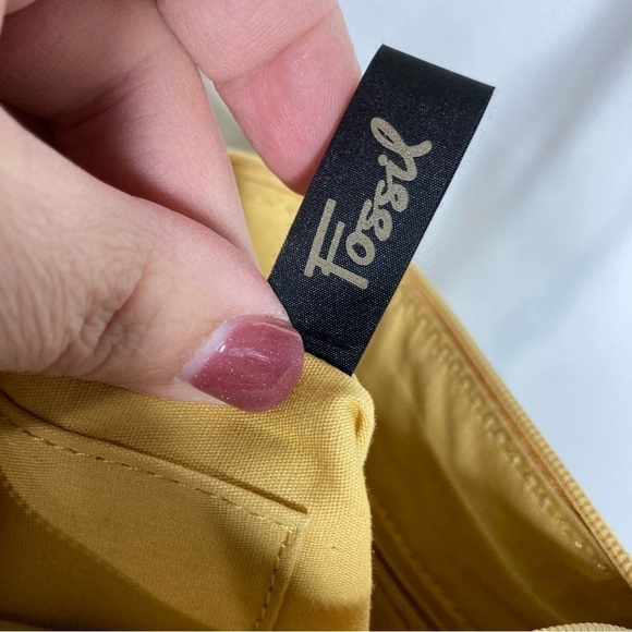 Fossil vintage‎ yellow leather crossbody bag - Picture 6 of 9